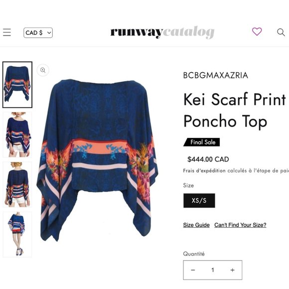 BCBGMaxAzria Kei Resort Collection Poncho Flowy Oversized Relaxed Fit Blouse Top - Picture 11 of 11